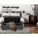 darrahopens Furniture > Living Room Artiss Storage Ottoman Blanket Box 126cm Linen Fabric Arm Foot Stool Couch Large