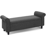 darrahopens Furniture > Living Room Artiss Storage Ottoman Blanket Box 126cm Linen Fabric Arm Foot Stool Couch Large