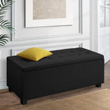 darrahopens Furniture > Living Room Artiss Storage Ottoman Blanket Box Black Fabric Footstool Chest Couch Seat Toy