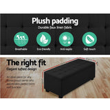 darrahopens Furniture > Living Room Artiss Storage Ottoman Blanket Box Black Fabric Footstool Chest Couch Seat Toy