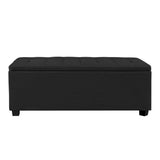 darrahopens Furniture > Living Room Artiss Storage Ottoman Blanket Box Black Fabric Footstool Chest Couch Seat Toy