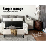 darrahopens Furniture > Living Room Artiss Storage Ottoman Blanket Box Fabric Chest Footstool Foot Stool Bench Taupe