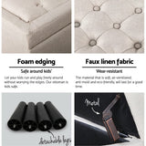 darrahopens Furniture > Living Room Artiss Storage Ottoman Blanket Box Fabric Chest Footstool Foot Stool Bench Taupe