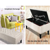 darrahopens Furniture > Living Room Artiss Storage Ottoman Blanket Box Fabric Chest Footstool Foot Stool Bench Taupe