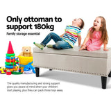 darrahopens Furniture > Living Room Artiss Storage Ottoman Blanket Box Fabric Chest Footstool Foot Stool Bench Taupe