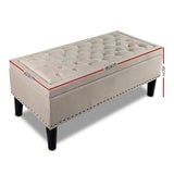 darrahopens Furniture > Living Room Artiss Storage Ottoman Blanket Box Fabric Chest Footstool Foot Stool Bench Taupe