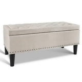 darrahopens Furniture > Living Room Artiss Storage Ottoman Blanket Box Fabric Chest Footstool Foot Stool Bench Taupe