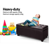 darrahopens Furniture > Living Room Artiss Storage Ottoman Blanket Box Footstool Leather Foot Stool Chest Toy Brown