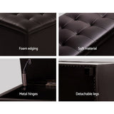 darrahopens Furniture > Living Room Artiss Storage Ottoman Blanket Box Footstool Leather Foot Stool Chest Toy Brown