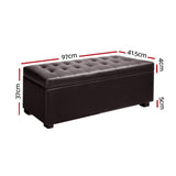 darrahopens Furniture > Living Room Artiss Storage Ottoman Blanket Box Footstool Leather Foot Stool Chest Toy Brown
