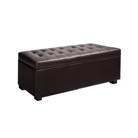 darrahopens Furniture > Living Room Artiss Storage Ottoman Blanket Box Footstool Leather Foot Stool Chest Toy Brown