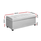 darrahopens Furniture > Living Room Artiss Storage Ottoman Blanket Box Footstool Leather Foot Stool Chest Toy Large