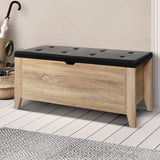 darrahopens Furniture > Living Room Artiss Storage Ottoman Blanket Box Leather Bench Foot Stool Chest Toy Oak Couch