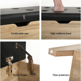 darrahopens Furniture > Living Room Artiss Storage Ottoman Blanket Box Leather Bench Foot Stool Chest Toy Oak Couch