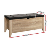 darrahopens Furniture > Living Room Artiss Storage Ottoman Blanket Box Leather Bench Foot Stool Chest Toy Oak Couch