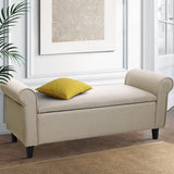 darrahopens Furniture > Living Room Artiss Storage Ottoman Blanket Box Linen Fabric Arm Foot Stool Couch Chest Large