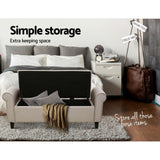 darrahopens Furniture > Living Room Artiss Storage Ottoman Blanket Box Linen Fabric Arm Foot Stool Couch Chest Large