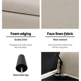 darrahopens Furniture > Living Room Artiss Storage Ottoman Blanket Box Linen Fabric Arm Foot Stool Couch Chest Large