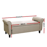 darrahopens Furniture > Living Room Artiss Storage Ottoman Blanket Box Linen Fabric Arm Foot Stool Couch Chest Large