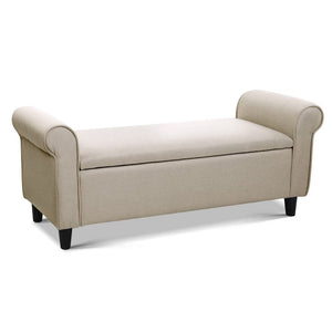darrahopens Furniture > Living Room Artiss Storage Ottoman Blanket Box Linen Fabric Arm Foot Stool Couch Chest Large