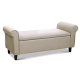darrahopens Furniture > Living Room Artiss Storage Ottoman Blanket Box Linen Fabric Arm Foot Stool Couch Chest Large