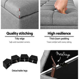 darrahopens Furniture > Living Room Artiss Storage Ottoman Footstool Blanket Box Foot Stool Bench Toy Seat Grey