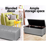 darrahopens Furniture > Living Room Artiss Storage Ottoman Footstool Blanket Box Foot Stool Bench Toy Seat Grey