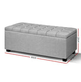 darrahopens Furniture > Living Room Artiss Storage Ottoman Footstool Blanket Box Foot Stool Bench Toy Seat Grey
