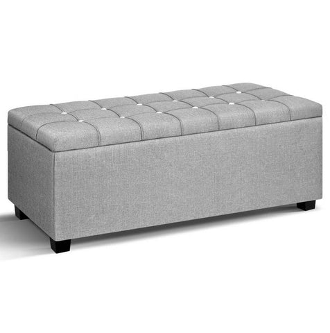darrahopens Furniture > Living Room Artiss Storage Ottoman Footstool Blanket Box Foot Stool Bench Toy Seat Grey