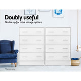 darrahopens Furniture > Living Room Artiss Tallboy 4 Drawers Storage Cabinet - White