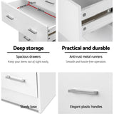 darrahopens Furniture > Living Room Artiss Tallboy 4 Drawers Storage Cabinet - White