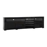 darrahopens Furniture > Living Room Artiss TV Cabinet Entertainment Unit Stand RGB LED Gloss 3 Doors 180cm Black