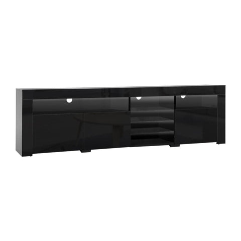 darrahopens Furniture > Living Room Artiss TV Cabinet Entertainment Unit Stand RGB LED Gloss 3 Doors 180cm Black