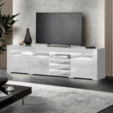 darrahopens Furniture > Living Room Artiss TV Cabinet Entertainment Unit Stand RGB LED Gloss 3 Doors 180cm White
