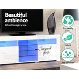 darrahopens Furniture > Living Room Artiss TV Cabinet Entertainment Unit Stand RGB LED Gloss 3 Doors 180cm White