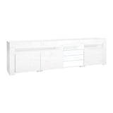 darrahopens Furniture > Living Room Artiss TV Cabinet Entertainment Unit Stand RGB LED Gloss 3 Doors 180cm White