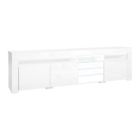 darrahopens Furniture > Living Room Artiss TV Cabinet Entertainment Unit Stand RGB LED Gloss 3 Doors 180cm White