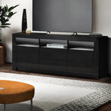 darrahopens Furniture > Living Room Artiss TV Cabinet Entertainment Unit Stand RGB LED Gloss Drawers 160cm Black
