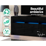 darrahopens Furniture > Living Room Artiss TV Cabinet Entertainment Unit Stand RGB LED Gloss Drawers 160cm Black