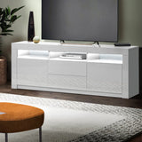 darrahopens Furniture > Living Room Artiss TV Cabinet Entertainment Unit Stand RGB LED Gloss Drawers 160cm White