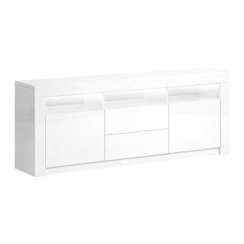 darrahopens Furniture > Living Room Artiss TV Cabinet Entertainment Unit Stand RGB LED Gloss Drawers 160cm White