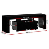 darrahopens Furniture > Living Room Artiss TV Cabinet Entertainment Unit Stand RGB LED Gloss Furniture 130cm Black