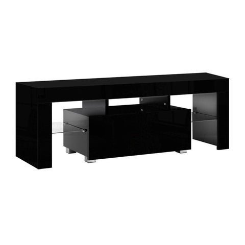 darrahopens Furniture > Living Room Artiss TV Cabinet Entertainment Unit Stand RGB LED Gloss Furniture 130cm Black