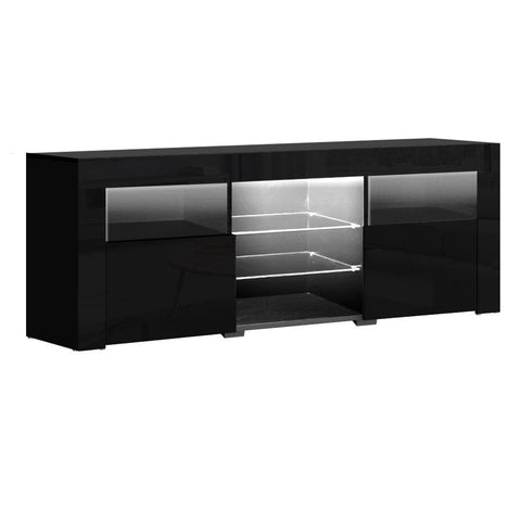 darrahopens Furniture > Living Room Artiss TV Cabinet Entertainment Unit Stand RGB LED Gloss Furniture 160cm Black