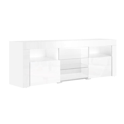 darrahopens Furniture > Living Room Artiss TV Cabinet Entertainment Unit Stand RGB LED Gloss Furniture 160cm White
