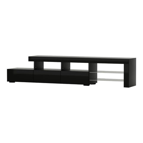 Darrahopens Furniture > Living Room Artiss TV Cabinet Entertainment Unit Stand RGB LED Gloss Furniture 215cm Black