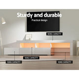 Darrahopens Furniture > Living Room Artiss TV Cabinet Entertainment Unit Stand RGB LED Gloss Furniture 215cm White