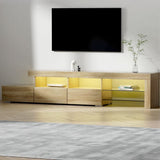 Darrahopens Furniture > Living Room Artiss TV Cabinet Entertainment Unit Stand RGB LED Gloss Furniture 215cm Wood