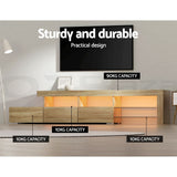 Darrahopens Furniture > Living Room Artiss TV Cabinet Entertainment Unit Stand RGB LED Gloss Furniture 215cm Wood