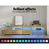 Darrahopens Furniture > Living Room Artiss TV Cabinet Entertainment Unit Stand RGB LED Gloss Furniture 215cm Wood